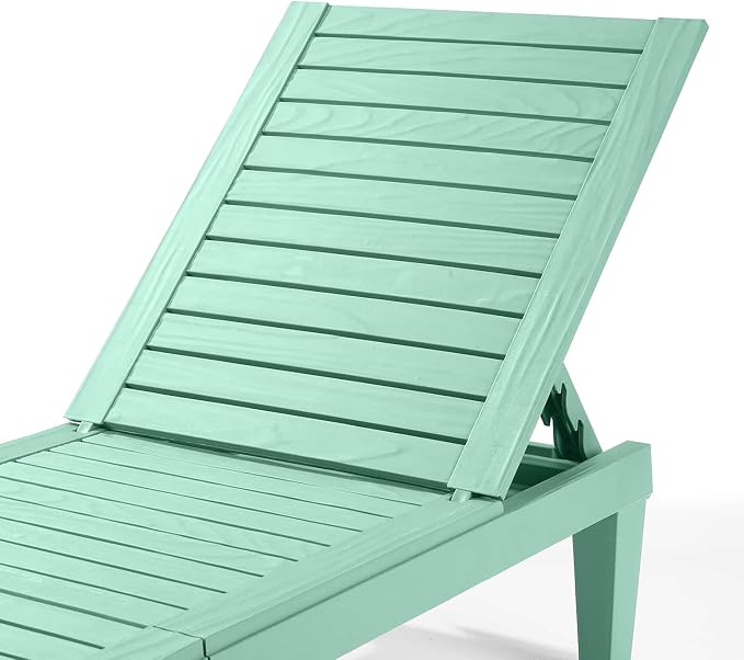 Nestl Sun Tanning Chair - Sage Green Chaise Lounge Chair Outdoor, Lightweight Pool Lounge Chairs Set of 2, Adjustable 5-Position Reclining Lawn Chair, Waterproof Beach Outdoor Lounge Chairs