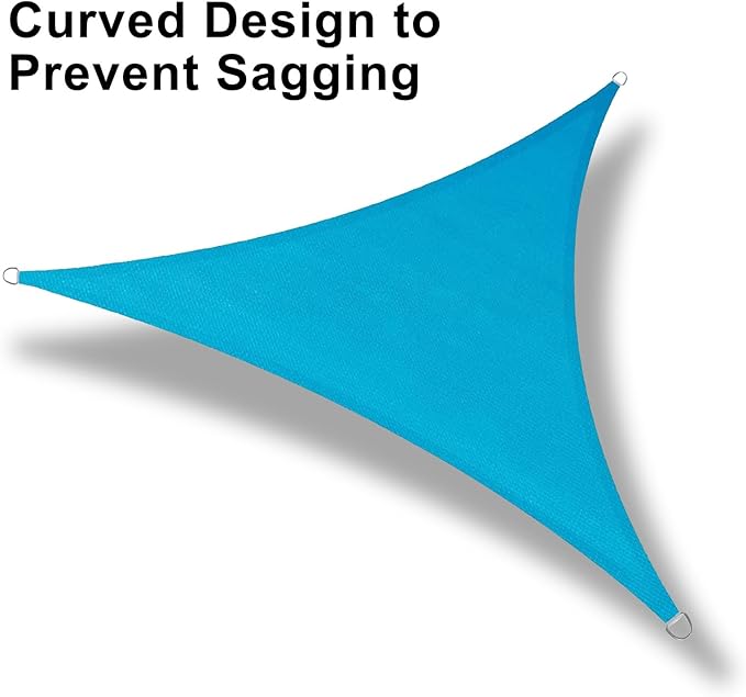 LOVE STORY 12' x 12' x 12' Triangle Turquoise Blue Sun Shade Sail Canopy UV Block for Outdoor Patio Garden Backyard