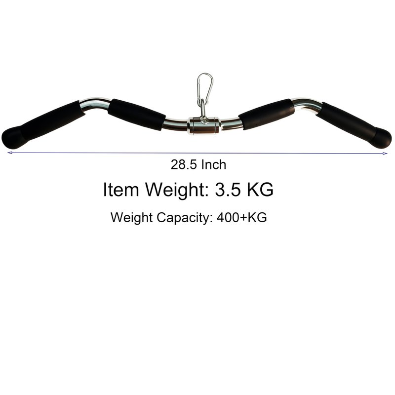yuhqc Revolving Lat Pulldown Bar for Cable Machine, 29" Straight Bar with Rubber Grip - Tricep Press Down, Curl & Back Exercise Attachment for Home Gym, Pulley System & Functional Trainer(29 Inch)