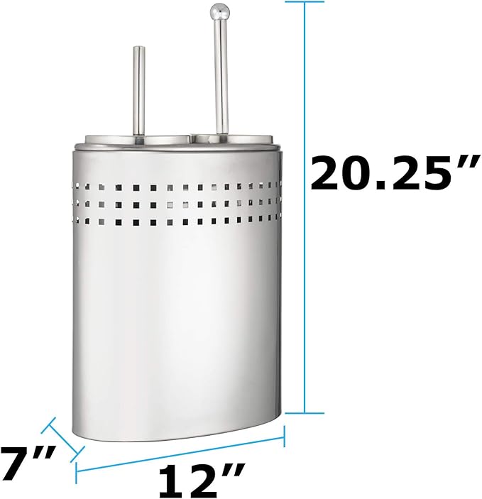 Blue Donuts Toilet Brush and Plunger Set with Holder, Modern Chrome Bathroom Accessories Toilet Plunger and Toilet Bowl Brush Combo