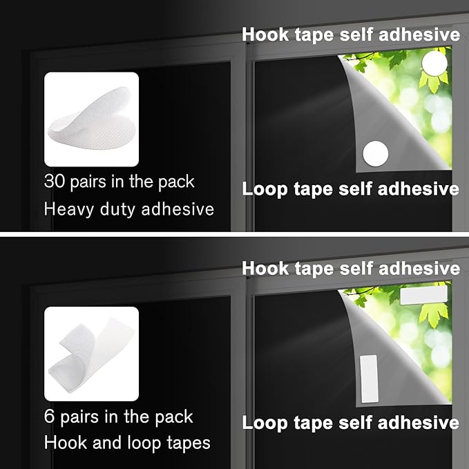 RUseeN Portable Blackout Shades Travel Window Blackout Curtains, 100% Blackout