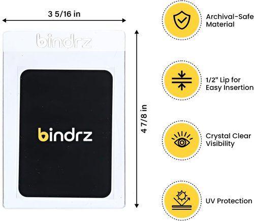 Bindrz 50 Semi-Rigid Card Holders - 3 5/16” x 4 7/8” | Perfect for PSA, BGS, SGC & CSG Grading
