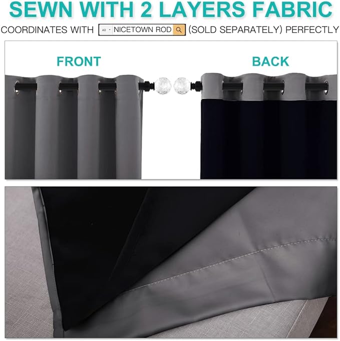 NICETOWN 100% Blackout Curtains
