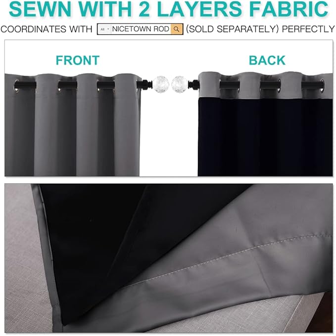 NICETOWN 100% Blackout Curtains