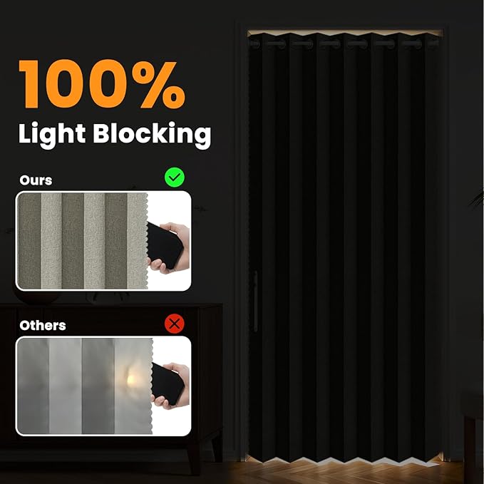 AJAZZ Blackout Accordion Door Curtain