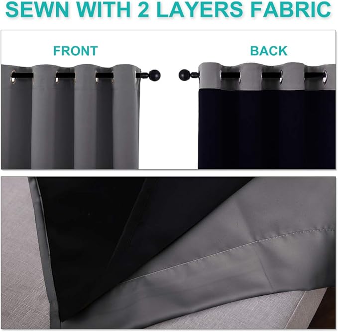 NICETOWN 100% Blackout Blinds, Laundry Room Decor Window Treatment Curtains