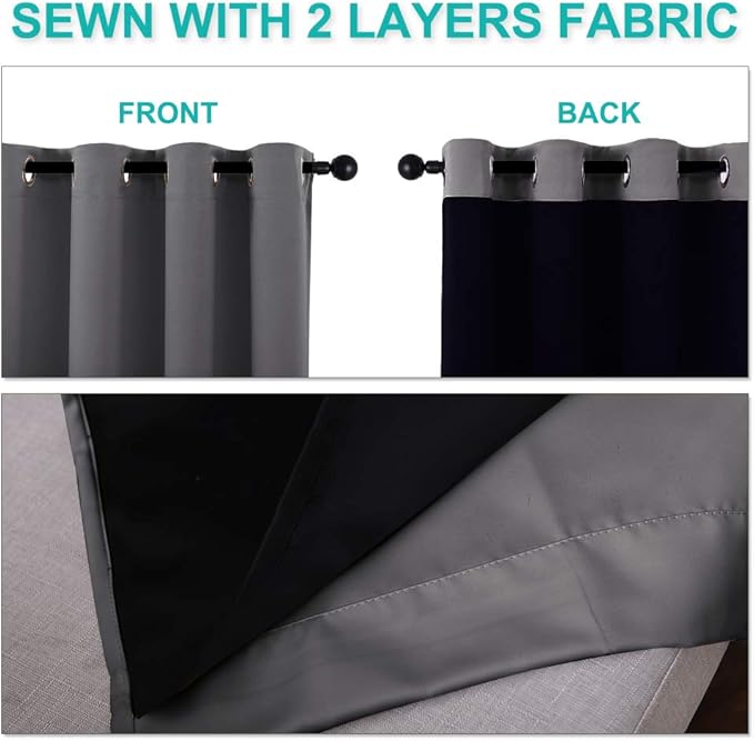 NICETOWN 100% Blackout Short Curtains