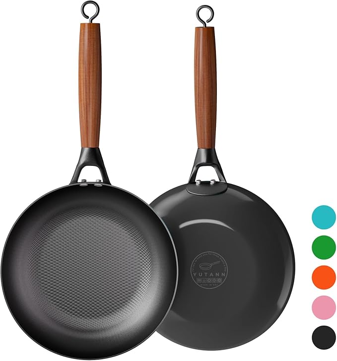 YUTANN Nonstick Frying Pan 12 inch, Ceramic Cast Iron Skillet, Lightweight Pre-seasoned Cast Iron Pan with Detachable Handle, Dishwasher & Oven Safe, Free of PFAS and PFOA