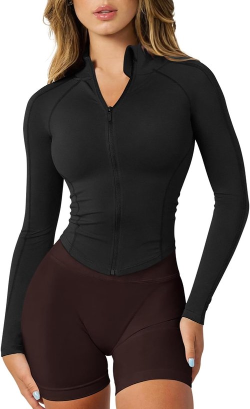 GYM RAINBOW Women's Lightweight Zip-Up Workout Jacket - Slim Fit Athletic Jacket with Thumb Holes