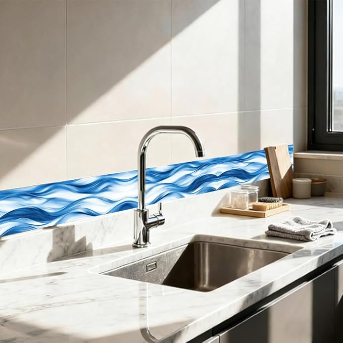 Ocean Wave Border Wallpaper Border Peel and Stick 196.9 x 3.9 Inch Ocean Waves