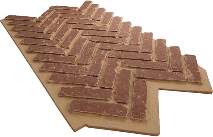 EverStone Herringbone Faux Brick Panel, 46 1/2"W x 25 1/4"H x 1"D, Cabernet