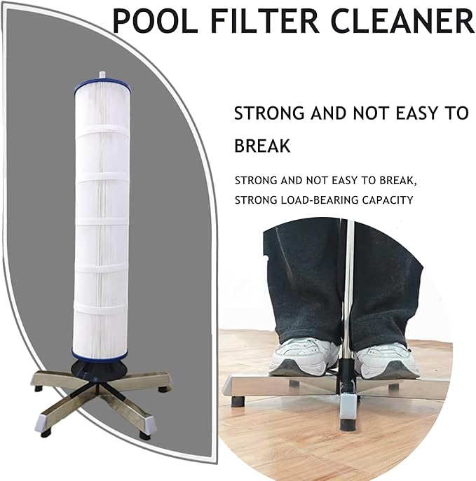 Cleaning Tool for Swimming and Spa Filter, Stainless Claw Steel Stand, Spinning Clean for 3, 4, 6 in Pool Cartridges