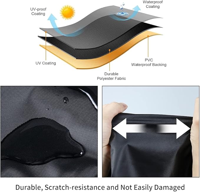 Grill Cover for Blackstone Pro Series 2 Burner 22 Inch Griddle with Double Shelf, Outdoor Waterproof BBQ Covers for Model 2165 2414, Propane Gas Grill Cover
