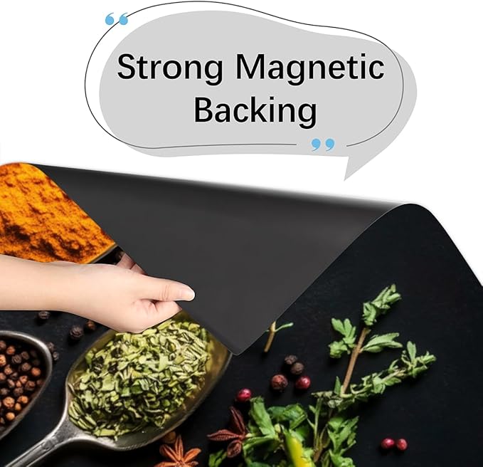 Spices Herbs Spoons Dishwasher Magnet Cover Decorative Refrigerator Covers Magnetic Reusable Dishwasher Door Cover Kitchen Appliance Sticker Cover 23x26Inch