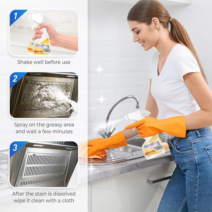Multifunctional Powerful Kitchen Foam Cleaner, Upgrade Kitchen Degreaser Heavy-Duty Grease Remover for Stove, Fast-Acting All-Purpose Cleaner for Bathroom (2)