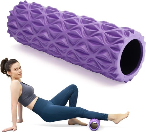 Foam Roller - 15-Inch Deep Tissue Massager for Myofascial Release & Muscle Recovery | Purple