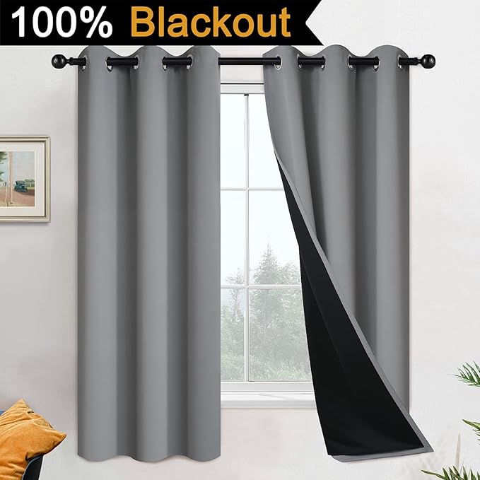 Yakamok 63 Inch Length 100% Blackout Curtains