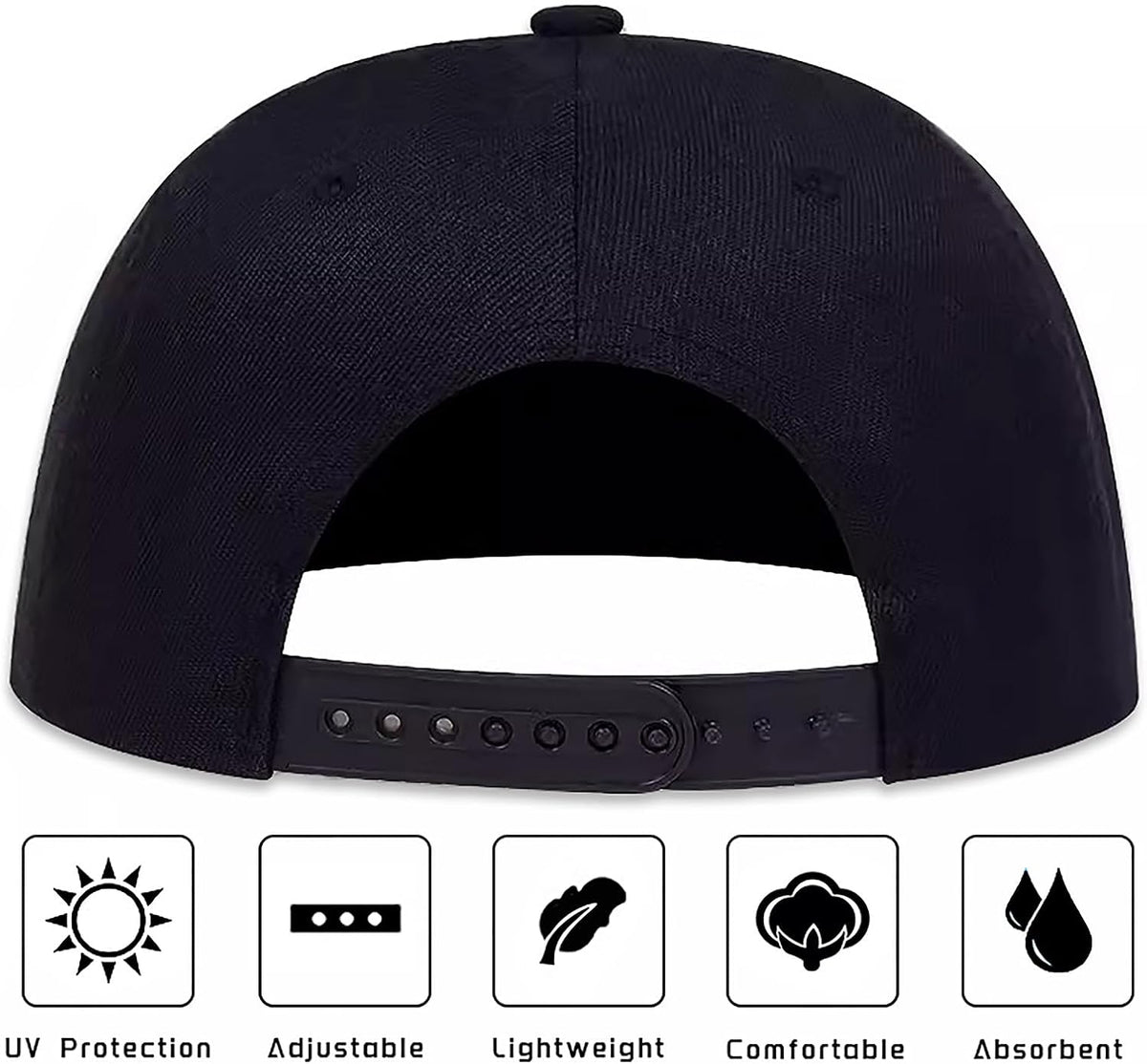 Skiennix Skull Baseball Cap - Embroidered Flat Bill Snapback Hat for Men & Women - Black Trucker Style