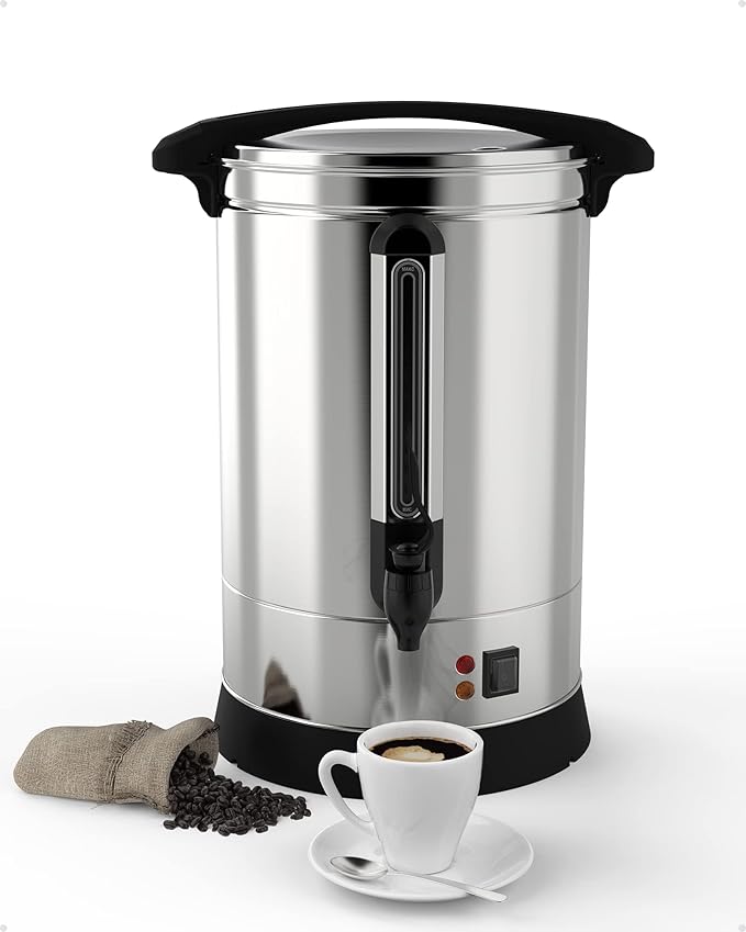 Coffee Urn - 18l(4.8 Gallon) Large Coffee Maker,Commercial Coffee Maker - Stainless Steel, Double-Wall Insulated, Quick Brewing - 90 Cups Capacity, Ideal for Large Events