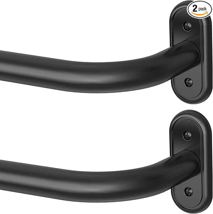 2 Pack Curtain Rods 32-46 Inch, 1 Inch Adjustable Heavy Duty Room Darkening