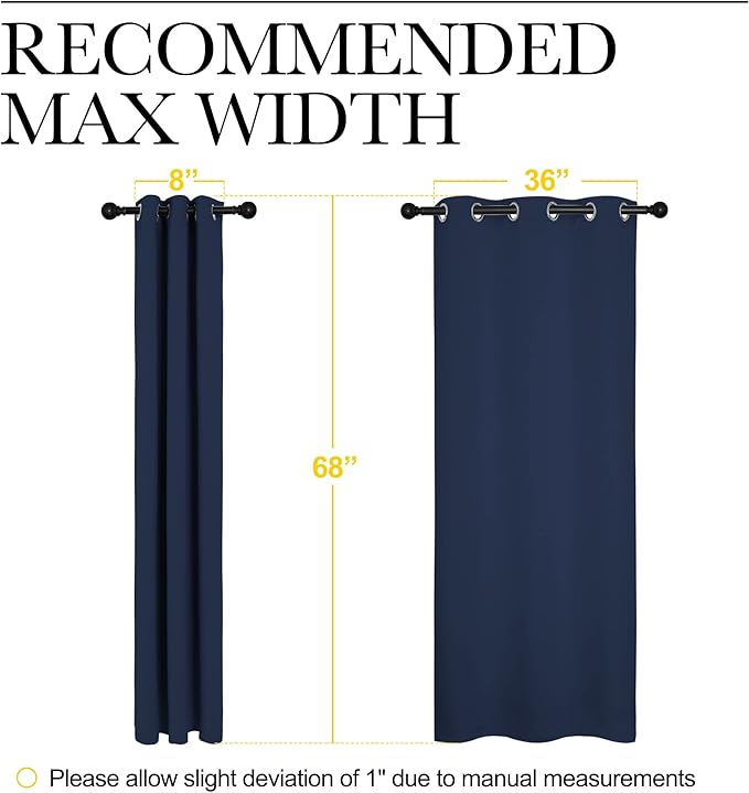 NICETOWN Blackout Draperies Curtains, All Season Thermal Insulated Solid