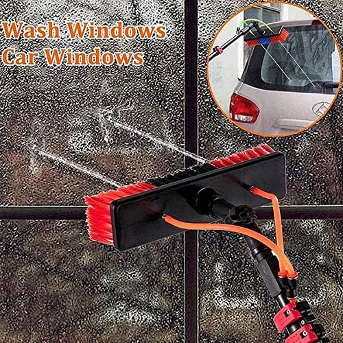 Water Fed Pole Telescopic Outdoor Window Cleaner, Conservatory Roof Cleaner/Water Fed Extendable Brush/Window Clean Kit Roof Cleaning Tools with 20M Water Supply Hose,39F,30FT/9M