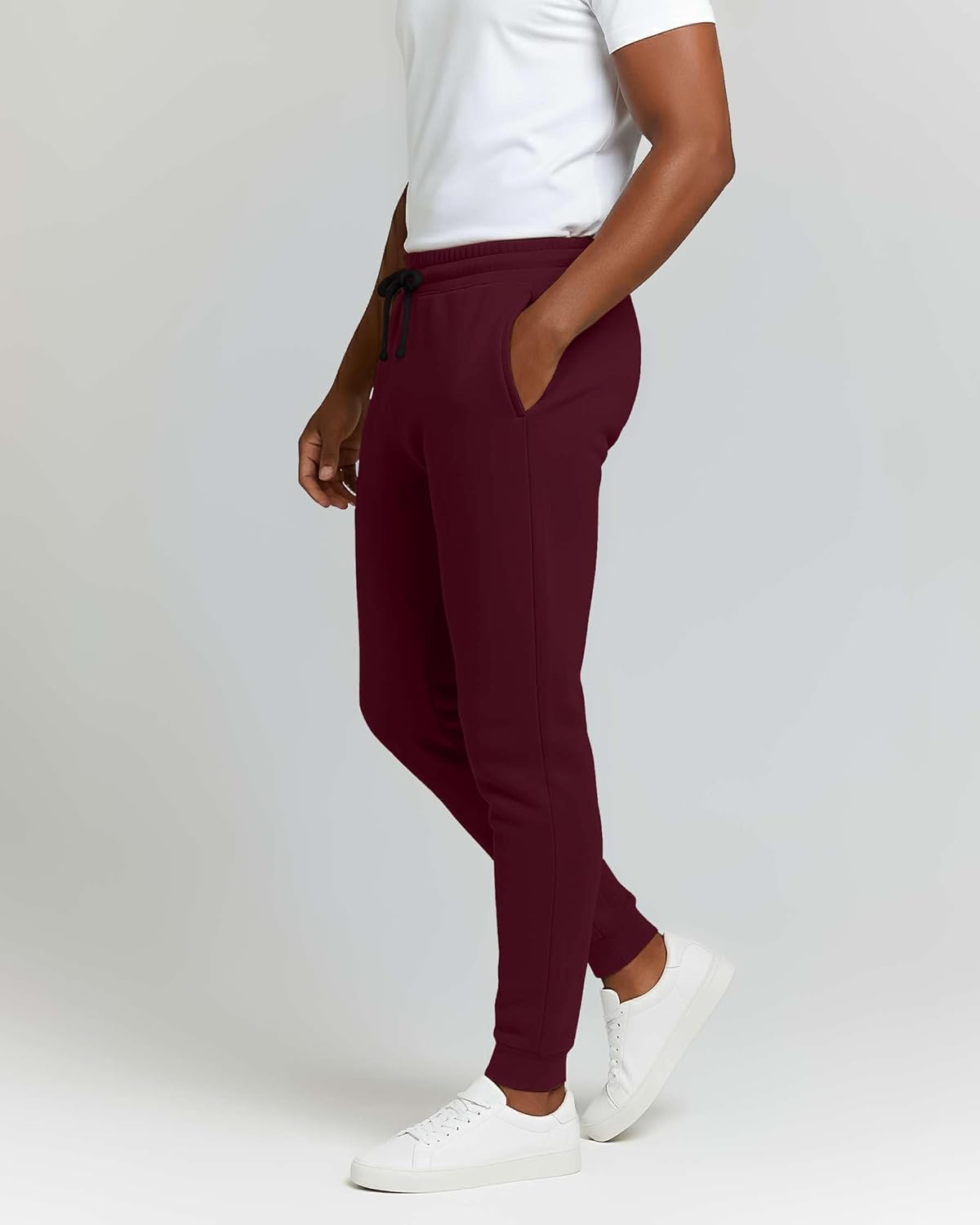 Real Essentials Men's Cotton Fleece Jogger Sweatpants - Comfortable Athletic Pants with Pockets | Big & Tall Sizes Available