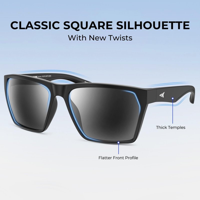 KastKing Beartrap Polarized Sports Fishing Sunglasses, With PuriVex Protective Lens Coating, Square Frame Design, Men Women