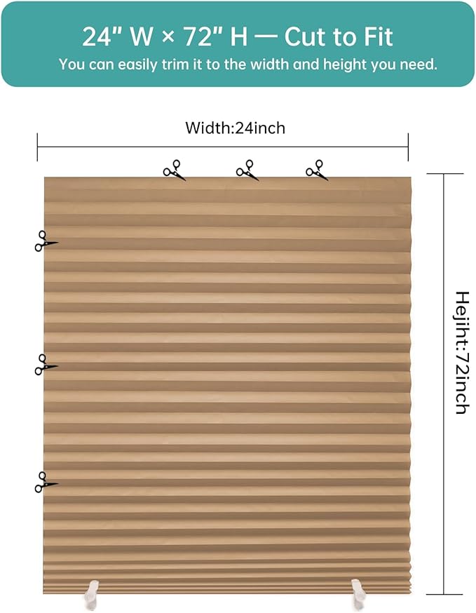 Changshade 12 Pack Temporary Shades, Pleated Paper Blinds
