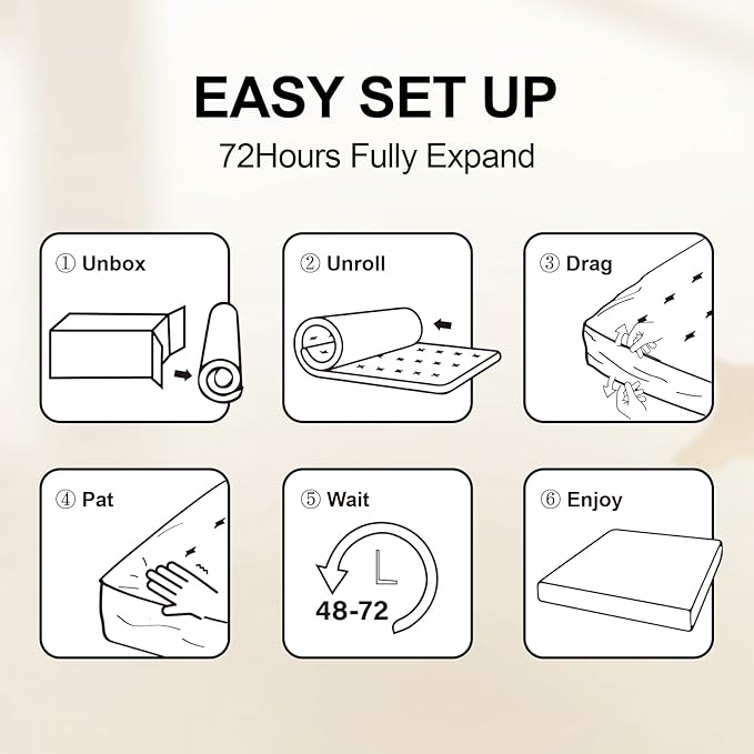8 Inch Queen Size Mattress in a Box,Memory Foam Mattress for Comfort Sleep, Cooling Night Sleep & Pressure Relief, Ships Compressed (8", Queen)