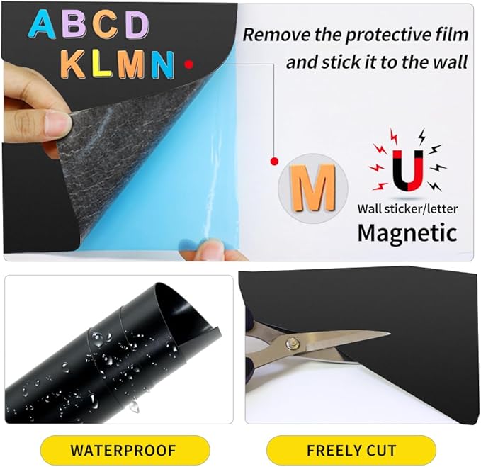 Magnetic Chalkboard Contact Paper, Magnetic Black Board Wall Decal