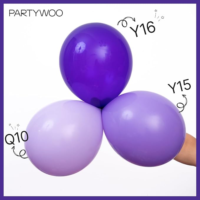 PartyWoo Dark Purple Balloons 101pcs 12 Inch Royal Purple Latex Helium Balloons for Birthday Baby Shower Graduation Anniversary Bachelorette Princess Butterfly Themed Party Decorations Purple-Y16
