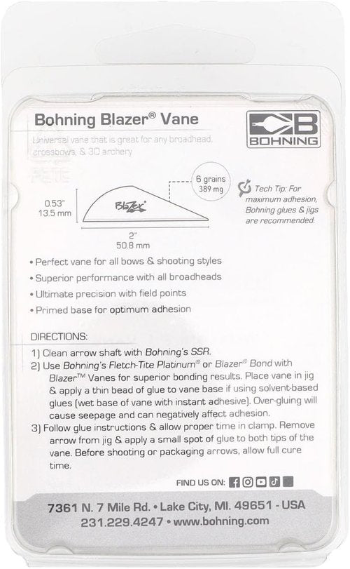 Bohning Vanes - High-Performance Archery Vanes for Enhanced Accuracy | Durable & Lightweight