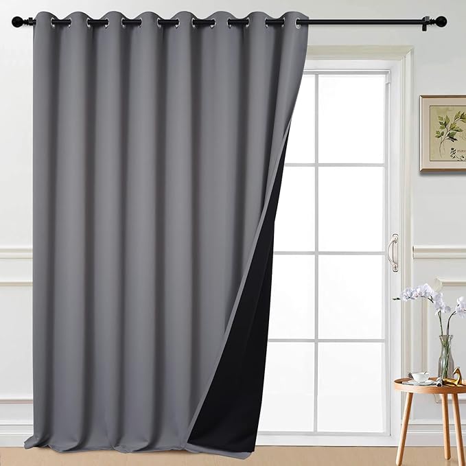Yakamok 100% Blackout Thermal Insulated Grommet Curtains, Noise Reducing