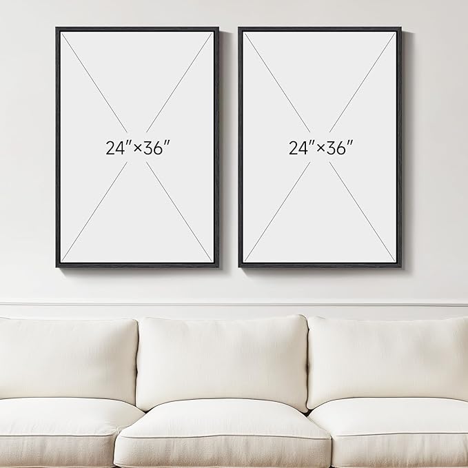 Large Framed Colorful Abstract Wall Art