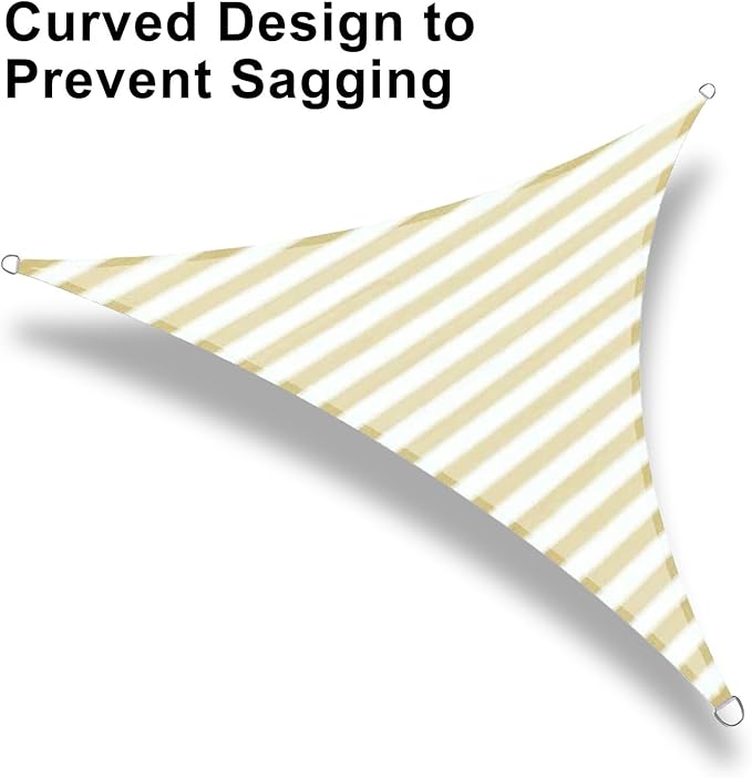 LOVE STORY 16' x 16' x 22' Right Triangle Sun Shade Sail Sunshade Sail UV Block for Patio Garden, Yellow-White