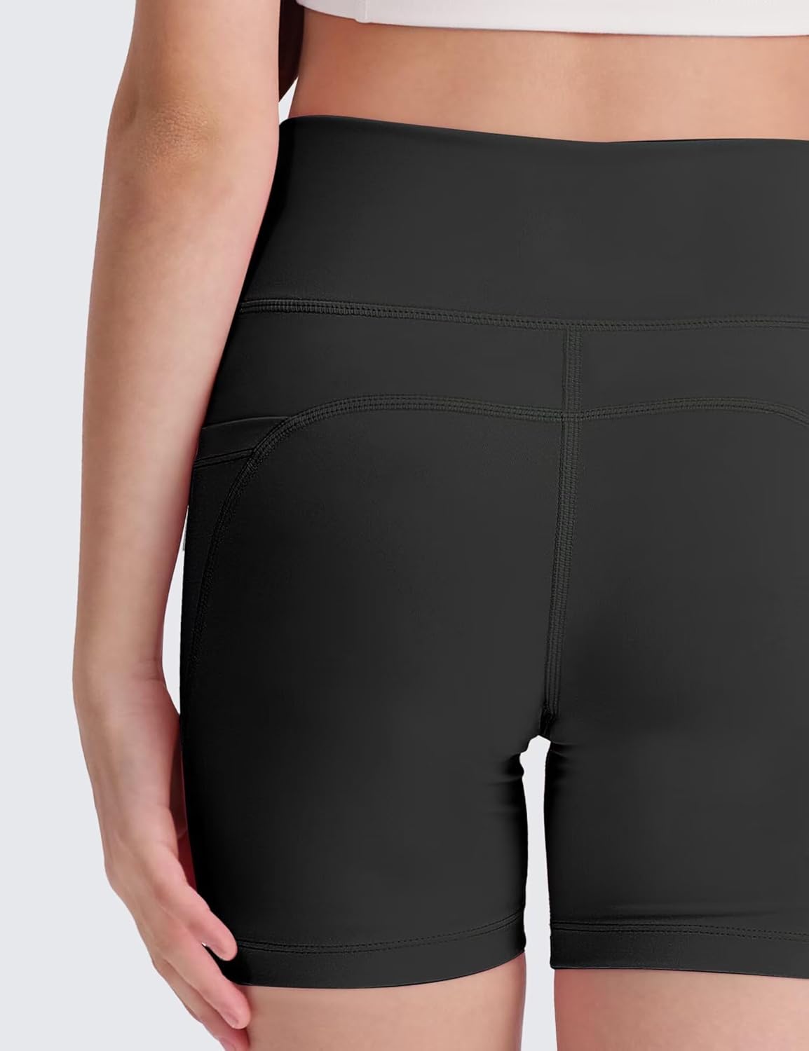 Skiennix Girls' 4" High Waisted Biker Shorts - Stretchy Athletic Workout Shorts for Kids & Teens