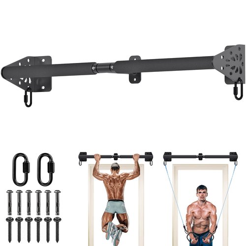 Kipika Heavy Duty Wall Mounted Pull Up Bar, Doorway Pull-Up Bar for Home Gym, Upper Body Strength Training (32" Straight Type & Foam-padded Handles)
