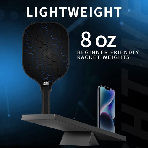 Jobunai 99.9% T300 Carbon Fiber Pickleball Paddles 2 Pack Lightweight Pickle Ball Paddle Indoor Outdoor Game Equipment Gear Beginners Intermediate Pro Sport Accessories Gift Ideas for Adults