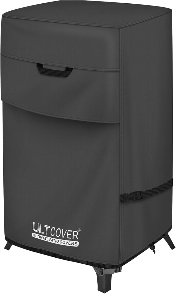 ULTCOVER Waterproof Vertical Electric Smoker Cover 30 inch for Most Square Gas Propane BBQ Smokers Size Upto 19W x 17D x 35H inch, Black