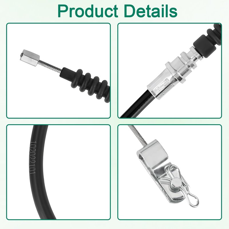 RO6G Replacement Club Car Ds Brake Cable 102022101 1020221-01 1019907 for 2000-Up Club Car Golf Cart Cable Stainless Steel Core Driver & Passenger Side Cables