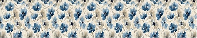 Blue Floral Wall Border 196x4 Inch Peel and Stick Vintage Flower Wallpaper