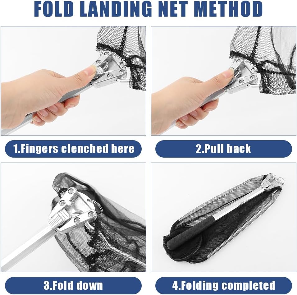 Skiennix Fishing Net - Collapsible Telescopic Handle with Durable Nylon Mesh | Small Size for Saltwater & Freshwater