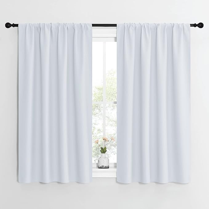 NICETOWN Greyish White Window Curtain Panels
