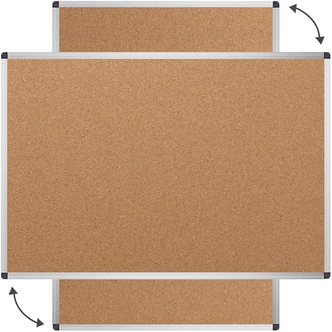 VIZ-PRO Cork Notice Board, 18 X 12 Inches, Cork Bulletin Board