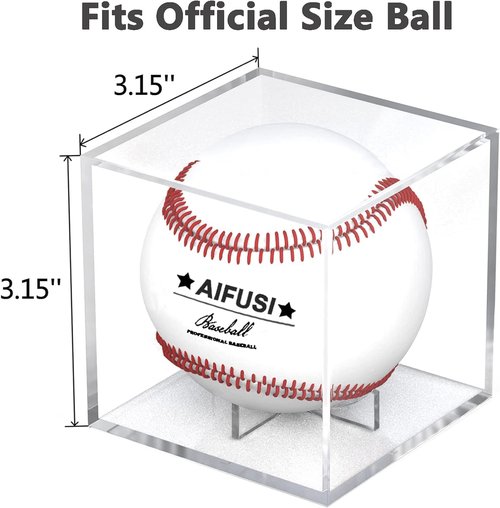 Baseball Display Case - UV Protected Acrylic Holder for Official Size Baseballs | Clear Memorabilia Storage