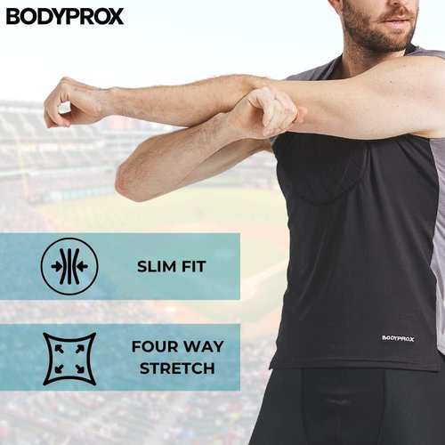 BODYPROX Baseball Chest Protector Shirt - Lightweight, Breathable Design for Ultimate Comfort