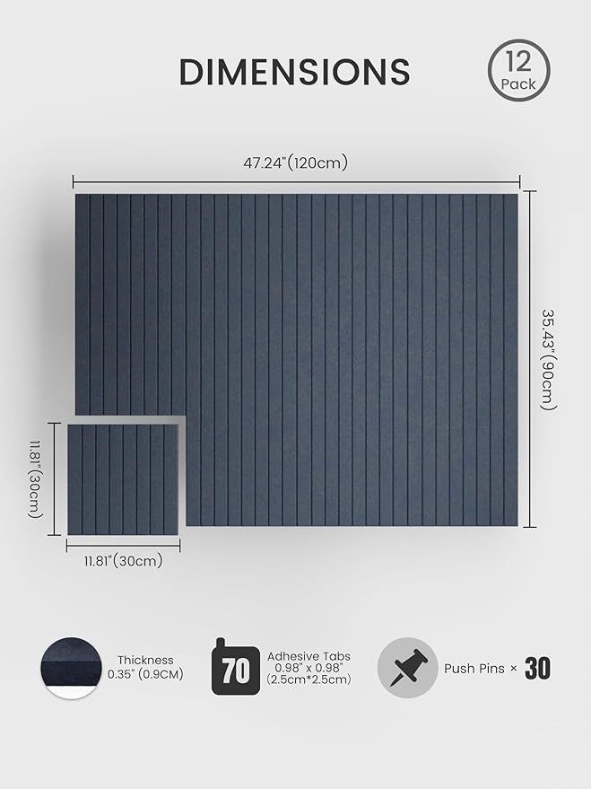 Bumusty Large Cork Board Alternative-48 x 36" Felt Bulletin Board Tiles