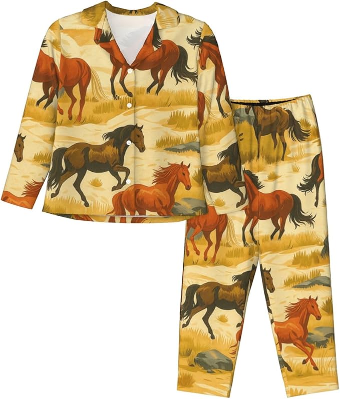 Retro Bee And Floral Women'S Pajama Sets Ultra-Soft Printed Sleepwear