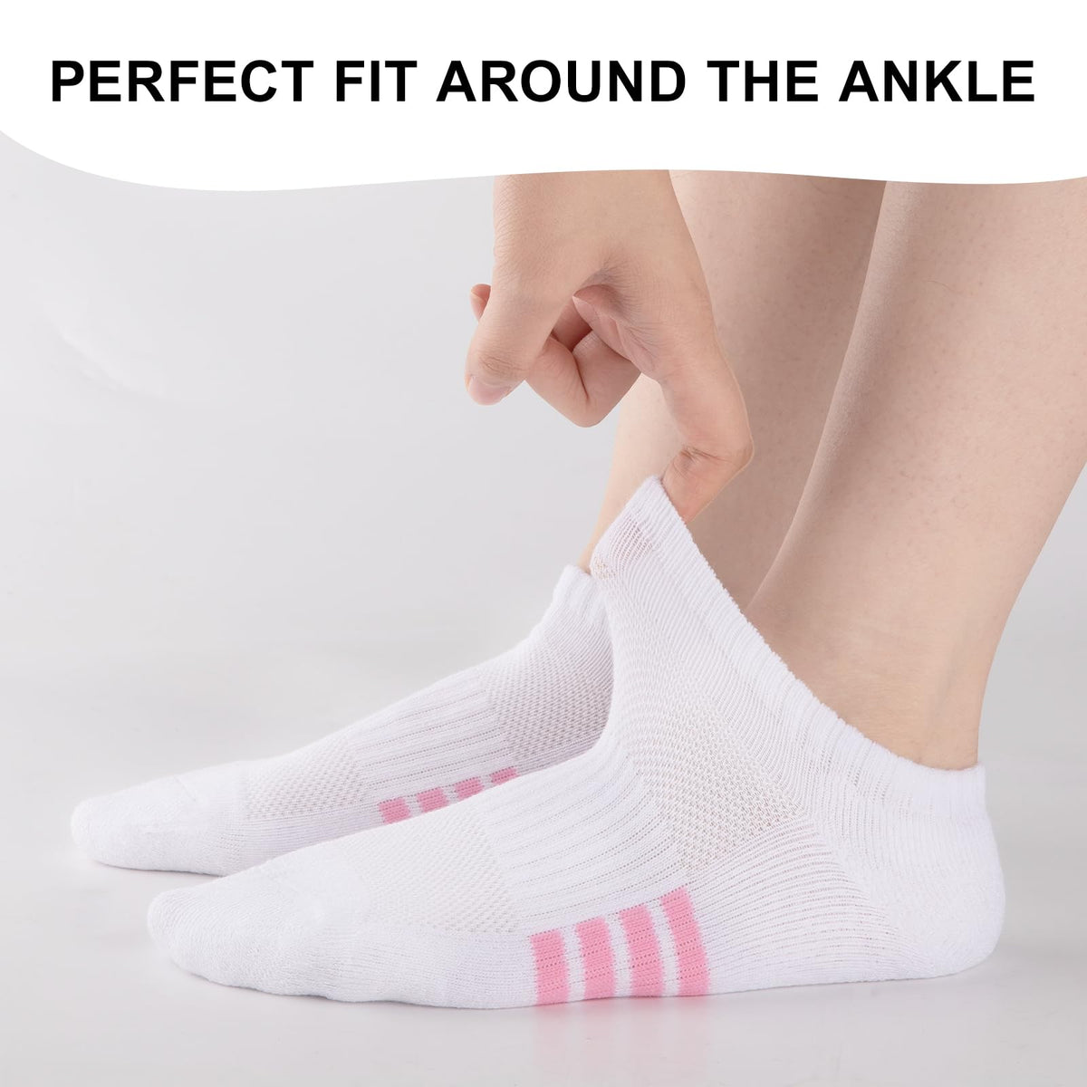 eallco 8 Pairs Ankle Socks for Women Running Athletic Cotton Low Cut Socks Cushioned